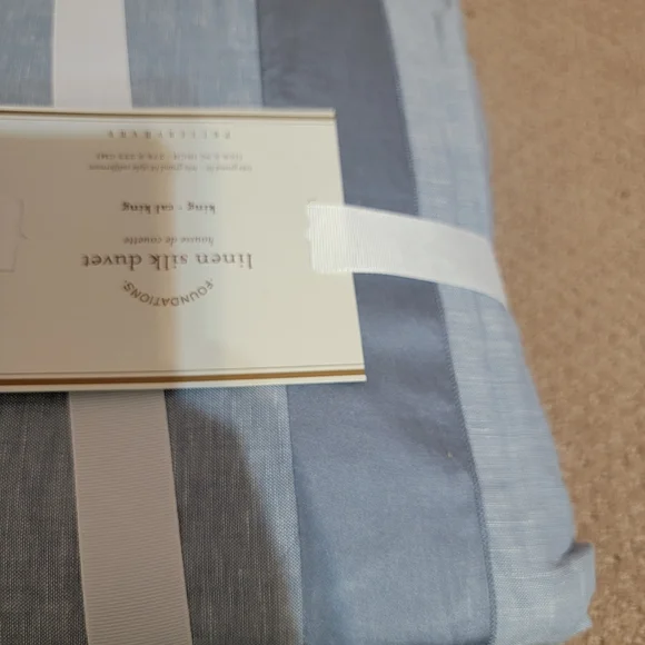 Pottery Barn New California King Linen Silk Duvet Blue 108in X 92in Size - Picture 5 of 6